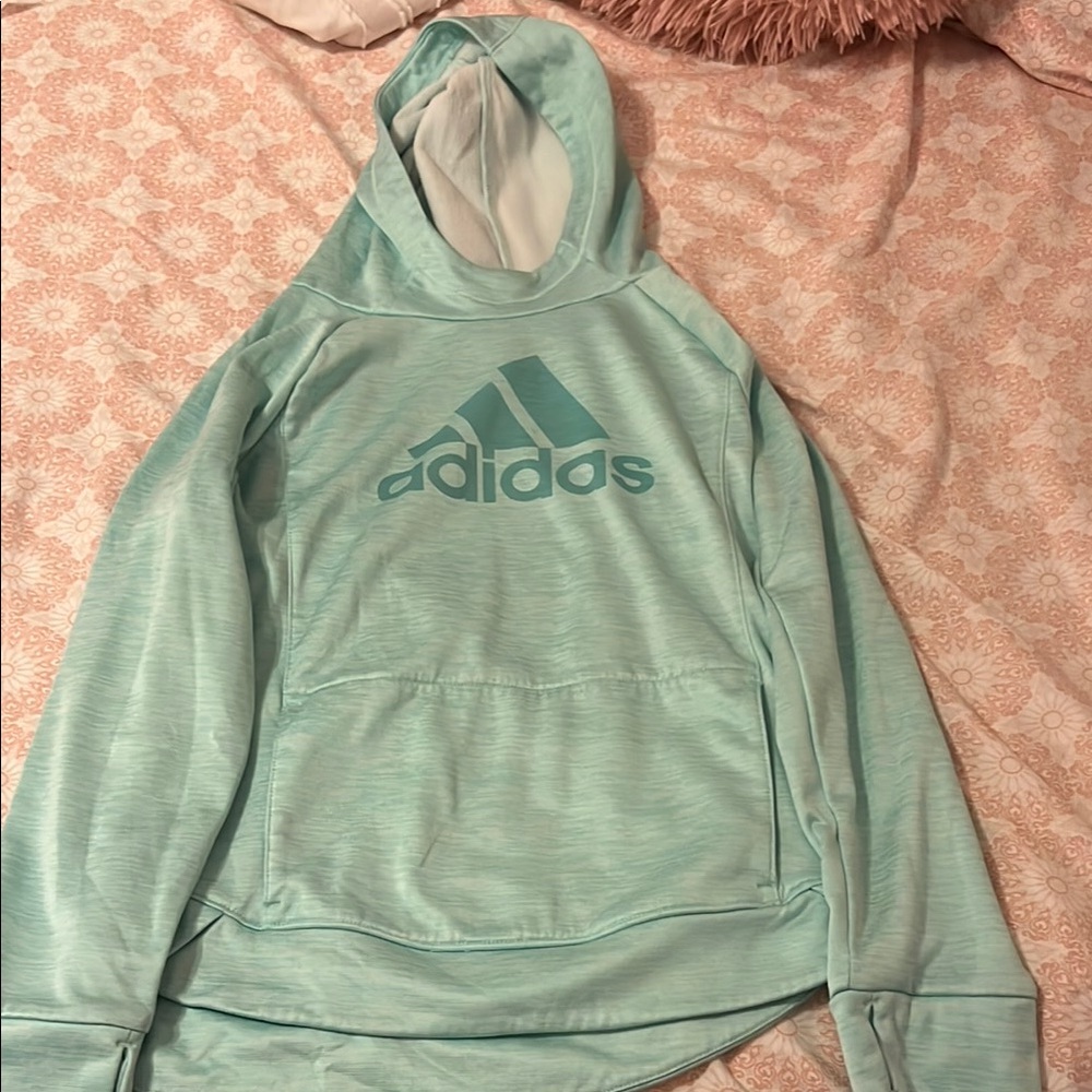 Adidas Light Teal Pullover Hoodie